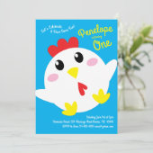 かわいいチキンファームキッズ1st誕生日パーティー 招待状 (スタンド正面)