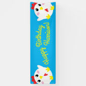 かわいいチキンファームキッズ1st誕生日パーティー 横断幕 (縦)