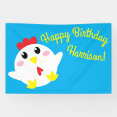 かわいいチキンファームキッズ1st誕生日パーティー 横断幕 (横)