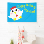 かわいいチキンファームキッズ1st誕生日パーティー 横断幕 (インサイチュ)