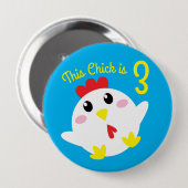 かわいいチキンファームキッズ1st誕生日パーティー 缶バッジ (正面&裏面)