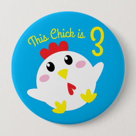 かわいいチキンファームキッズ1st誕生日パーティー 缶バッジ