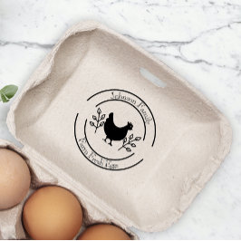 かわいいチキンファーム新鮮な卵カートン名を追加 ラバースタンプ