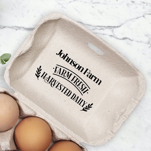 かわいいチキンファーム新鮮な卵カートン名を追加 ラバースタンプ