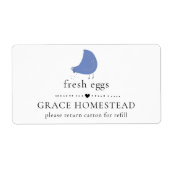 かわいいチキンファーム青い卵カートンラベル ラベル (正面)