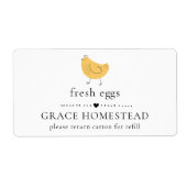 かわいいチキンファーム黄卵カートンラベル ラベル (正面)