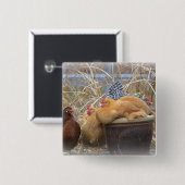 かわいいチキンボタン 缶バッジ (正面&裏面)