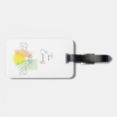 かわいいチキンラインスケッチラゲッジタグ ラゲッジタグ (裏面横)