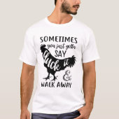 かわいいチキンラバーFオフロースターファーム農家卵 Tシャツ (正面)