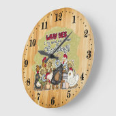 かわいいチキン愛好家カントリーファームハウス ラージ壁時計 (傾斜)