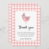 かわいいチキン誕生日写真サンキューカード 招待状 (正面/裏面)