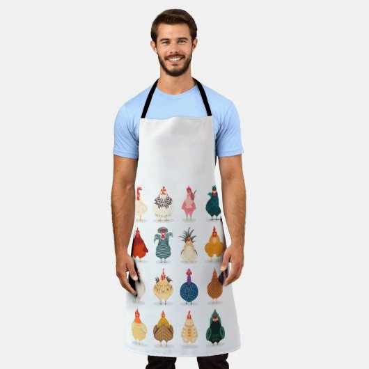 かわいいチキン エプロン (着用した状態)