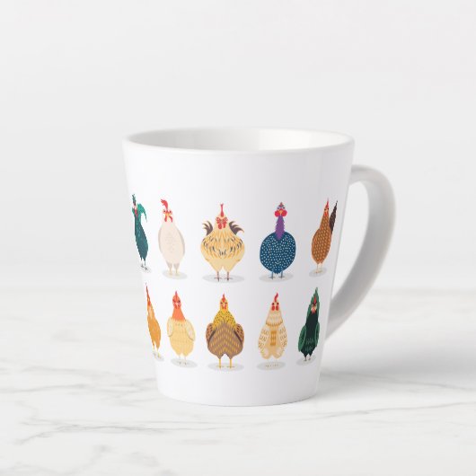 かわいいチキン カフェラテマグ (右アングル)