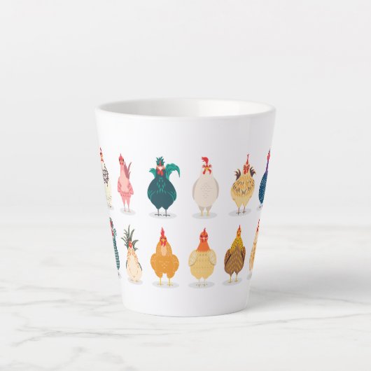 かわいいチキン カフェラテマグ (正面)