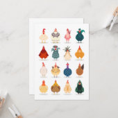 かわいいチキン カード (正面/裏面インサイチュ)