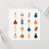 かわいいチキン カード (正面/裏面インサイチュ)