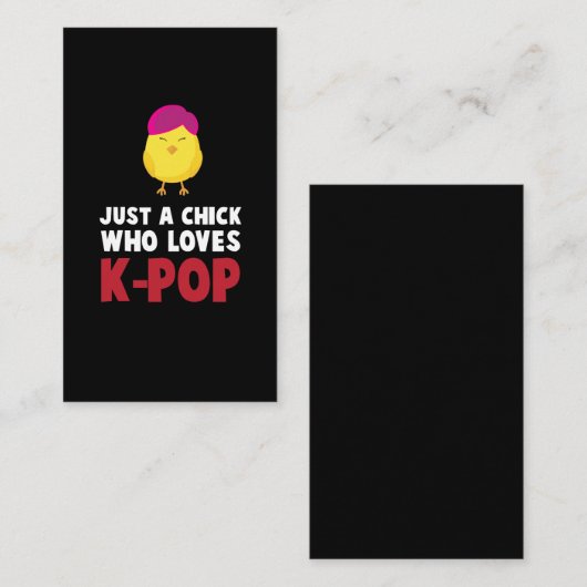 かわいいチキン·コポップ・アートのリア好きのK-ファポップ・アートのンガール 名刺 (正面/裏面)