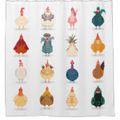 かわいいチキン シャワーカーテン (正面)