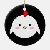 かわいいチキン セラミックオーナメント (裏面)