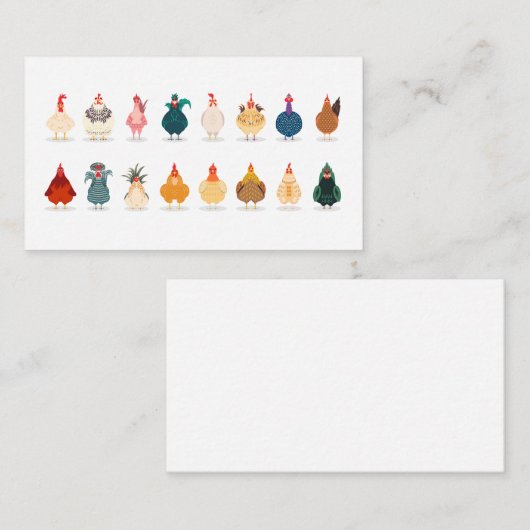 かわいいチキン ノートカード (正面/裏面)