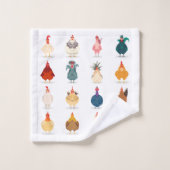 かわいいチキン バスタオルセット (ウォッシュタオル)