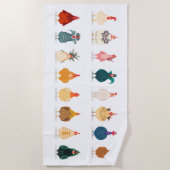 かわいいチキン ビーチタオル (正面)