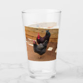 かわいいチキン – ファームライフシリーズ – ガラスタンブラー (正面)