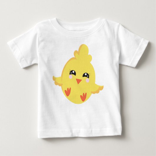 かわいいチキン、ベビーチキン、リトルチキン、シック ベビーTシャツ (正面)