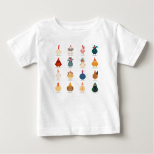 かわいいチキン ベビーTシャツ