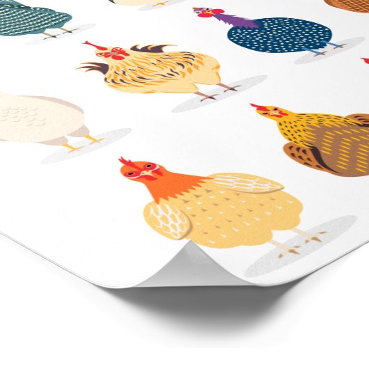 かわいいチキン ポスター (角)