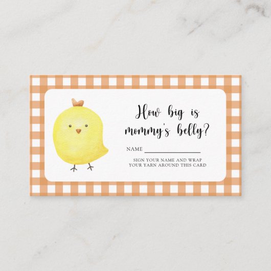 かわいいチキン – ママのおなかの大きさ エンクロージャーカード (正面)