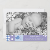 かわいいチックスお洒落と雪片フォト誕生 シーズンカード (正面)