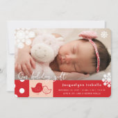 かわいいチックスお洒落と雪片フォト誕生 シーズンカード (正面)