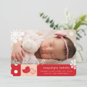 かわいいチックスお洒落と雪片フォト誕生 シーズンカード (スタンド正面)