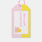 かわいいチックピンクの女の子サンキューギフトラベル ギフトタグ (裏面)