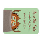 かわいいチップモンズの秋の結婚式オーダーメイド マグネット (横)