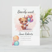 かわいいチビクマの出産おめでとう招待状 招待状 (スタンド正面)