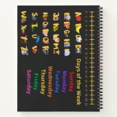 かわいいチビコーギー名前学校年次が背中にある ノートブック (裏面)