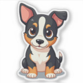 かわいいチビスタイルのマンチェスターテリアの子犬 シール (正面)