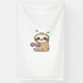 かわいいチビナマケモノのジムトレーニング デザイン 横断幕 (縦)