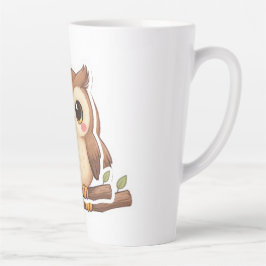 かわいいチビフクロウ カフェラテマグ