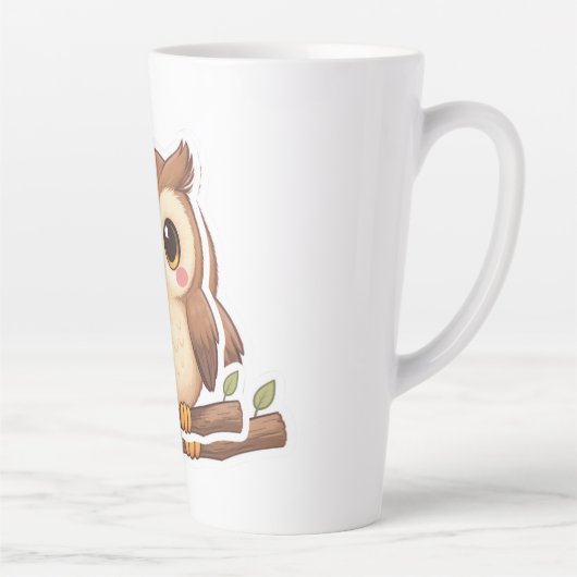 かわいいチビフクロウ カフェラテマグ (右)