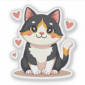 かわいいチビ三毛猫プランナーステッカー シール (正面)