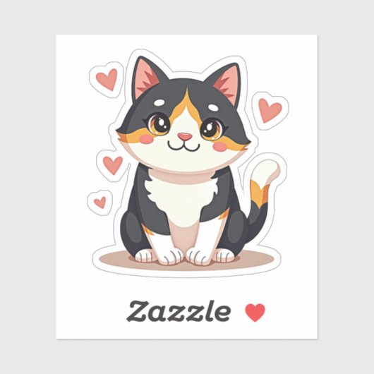 かわいいチビ三毛猫プランナーステッカー シール (シート)