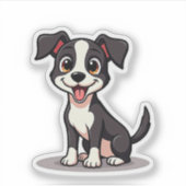 かわいいチビ風のマンチェスターテリアの子犬 シール (正面)