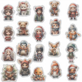 かわいいチビ カスタムカットビニールステッカーシート シール (正面)