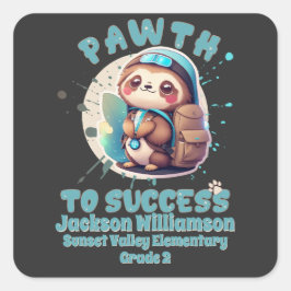 かわいいチビ(小さくかわいく書いた感じ)かわいいスロッスネームスクールグレード スクエアシール