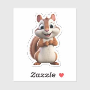 かわいいチビ（小さくかわいく書いた感じ）かわいいリスChipmunk シール