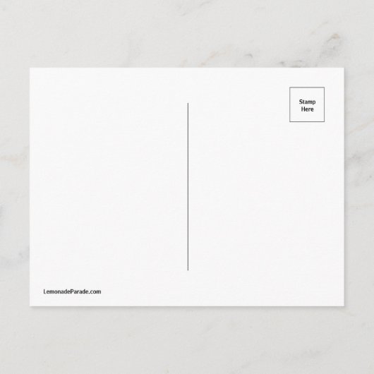 かわいいチビ(小さくかわいく書いた感じ)のユニコーンの誕生日の招待状 案内ポストカード (裏面)