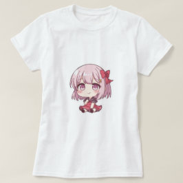 かわいいチビ(小さくかわいく書いた感じ)アニメガールTシャツ Tシャツ